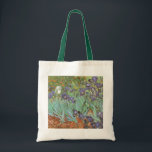 Tote Bag Vincent van Gogh - Irises<br><div class="desc">Irises (1889) de Van Gogh est un post impressionnisme vintage de peinture de nature fleurie d'art. Un groupe d'iris à barbe violet et une seule fleur d'iris blanc poussent dans un jardin. C'était l'une de ses premières peintures alors qu'il était à l'asile à Saint-Rémy-de-Provence. En 1987, il est devenu le...</div>