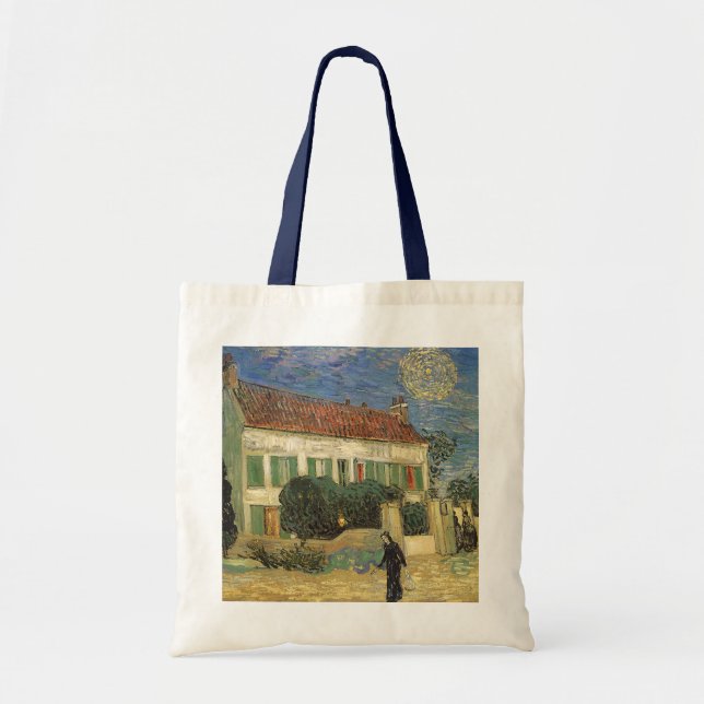 Tote Bag Vincent van Gogh - La maison blanche la nuit (Devant)