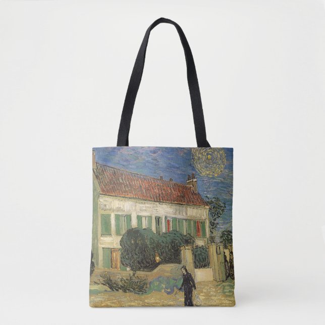 Tote Bag Vincent van Gogh - La maison blanche la nuit (Devant)