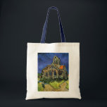 Tote Bag Vincent van Gogh - L'église d'Auvers<br><div class="desc">L'église d'Auvers (1890) de Vincent van Gogh est un Post impressionnisme vintage de peinture religieuse architecturale. Une femme se promenant le long d'un chemin vers la chapelle du village avec de beaux vitraux. Une scène architecturale de la vie quotidienne. À propos de l'artiste : Vincent Willem van Gogh (1853-1890) était...</div>