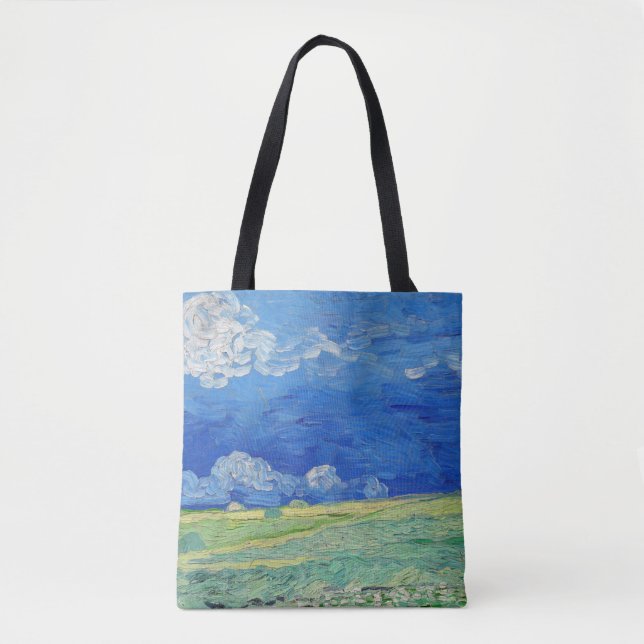 Tote Bag Vincent van Gogh - Les champs de roues sous Thunde (Devant)