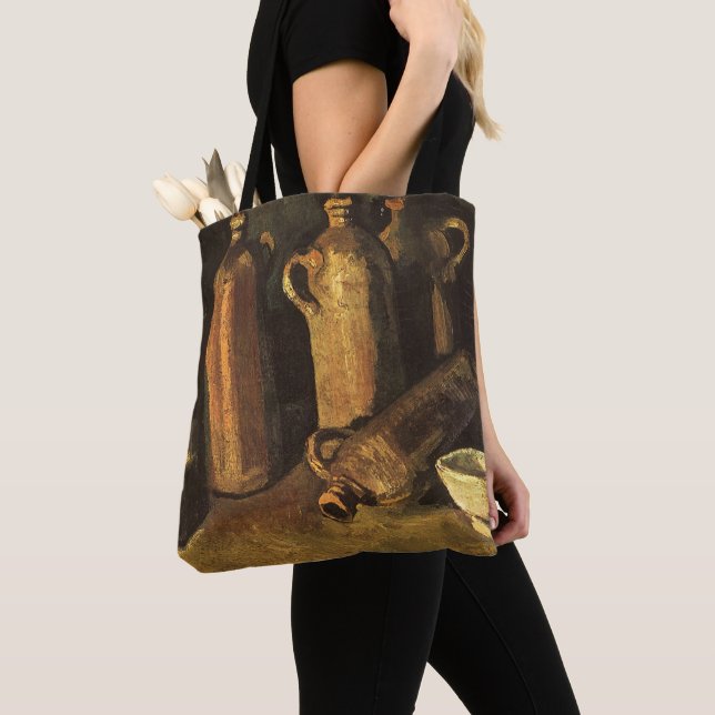 Tote Bag Vincent van Gogh - Nature morte avec 4 bouteilles  (De près)