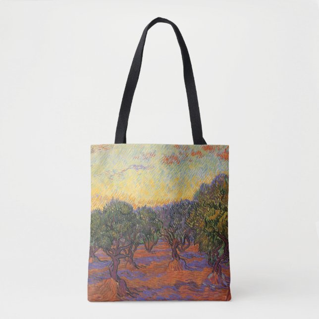 Tote Bag Vincent van Gogh - Olive Grove, Orange Sky (Devant)
