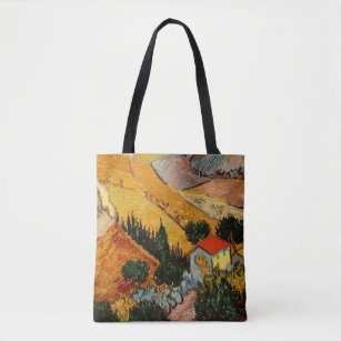 Tote Bag Vincent van Gogh - Paysage, Maison et Plowman