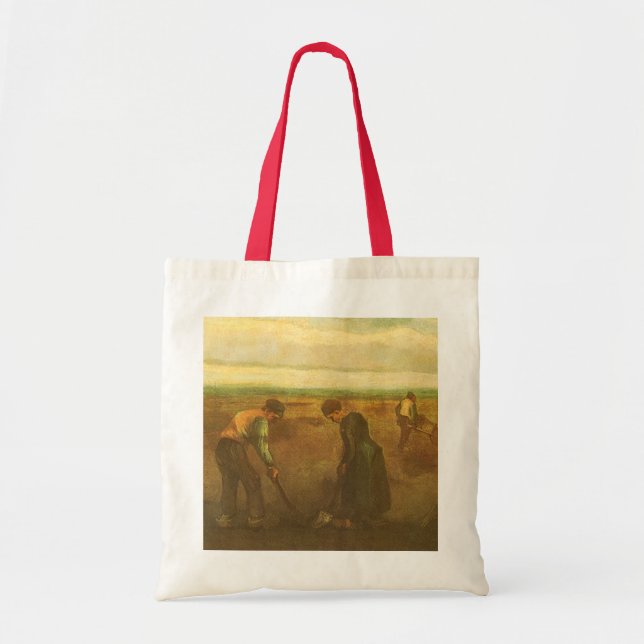 Tote Bag Vincent van Gogh - Paysans plantant des pommes de  (Devant)