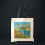 Tote Bag Vincent van Gogh - Pont Langlois à Arles #1<br><div class="desc">Le pont des Langlois à Arles avec femmes Laver - Vincent van Gogh, Huile sur toile, 1888, Arles</div>