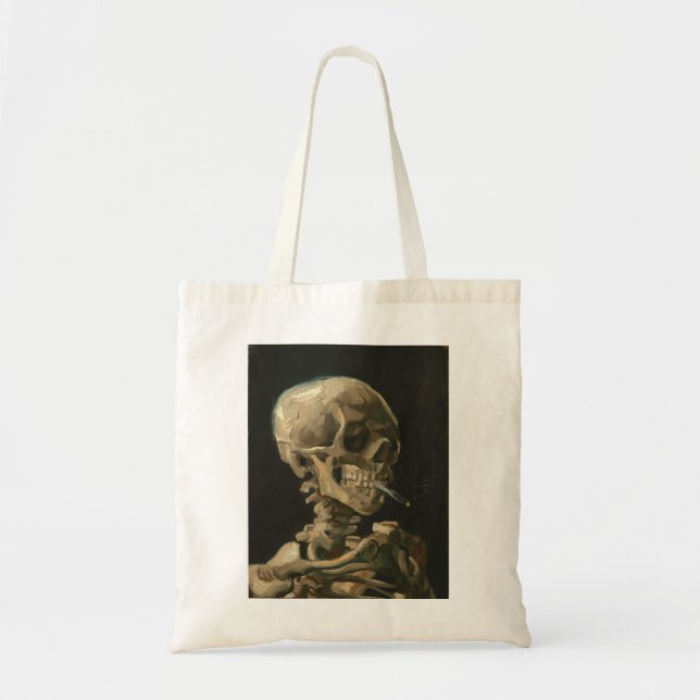 Tote Bag Vincent Van Gogh - Skull with Burning Cigarette (Devant)