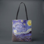 Tote Bag Vincent Van Gogh Starry Nuit Vintage Art<br><div class="desc">Vincent van Gogh Starry Night Art Peinture Starry Night est un tableau de l'artiste post-impressionniste néerlandais Vincent van Gogh. Le ciel bleu de la nuit est rempli de nuages tourbillonnants, d'étoiles et d'une lune brillante croissant. La Nuit étoilée est la seule nocturne de la série de vues depuis la fenêtre...</div>