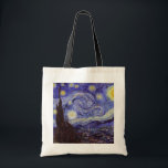 Tote Bag Vincent Van Gogh Starry Nuit Vintage Art<br><div class="desc">Vincent van Gogh Starry Night Art Peinture Starry Night est un tableau de l'artiste post-impressionniste néerlandais Vincent van Gogh. Le ciel bleu de la nuit est rempli de nuages tourbillonnants, d'étoiles et d'une lune brillante croissant. La Nuit étoilée est la seule nocturne de la série de vues depuis la fenêtre...</div>