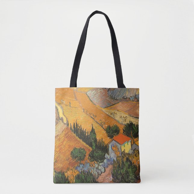 Tote Bag Vincent van Gogh - Vallée avec Plowman (Devant)