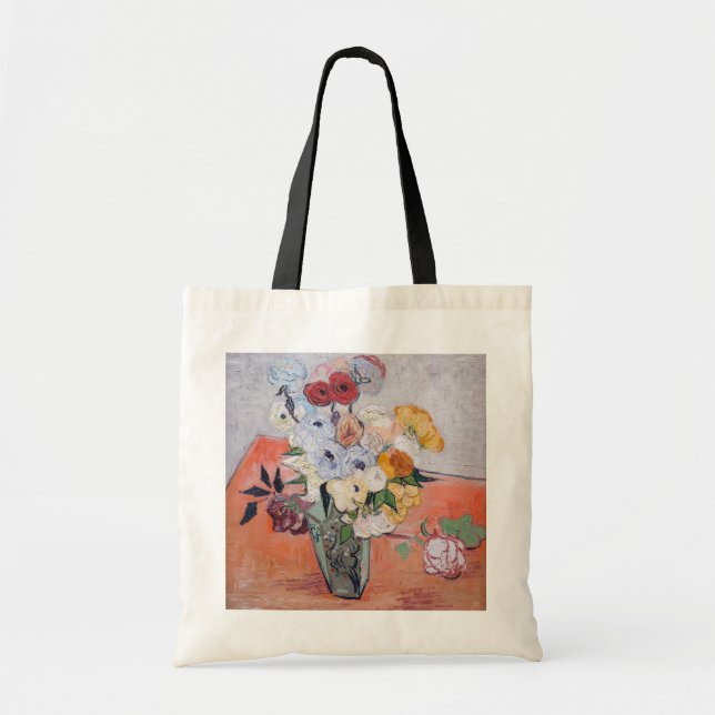 Tote Bag Vincent van Gogh - Vase avec Roses et anémones (Devant)