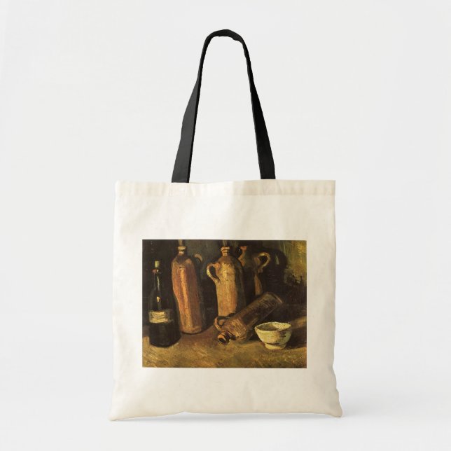 Tote Bag Vincent van Gogh - Vie morte avec 4 bouteilles en  (Devant)