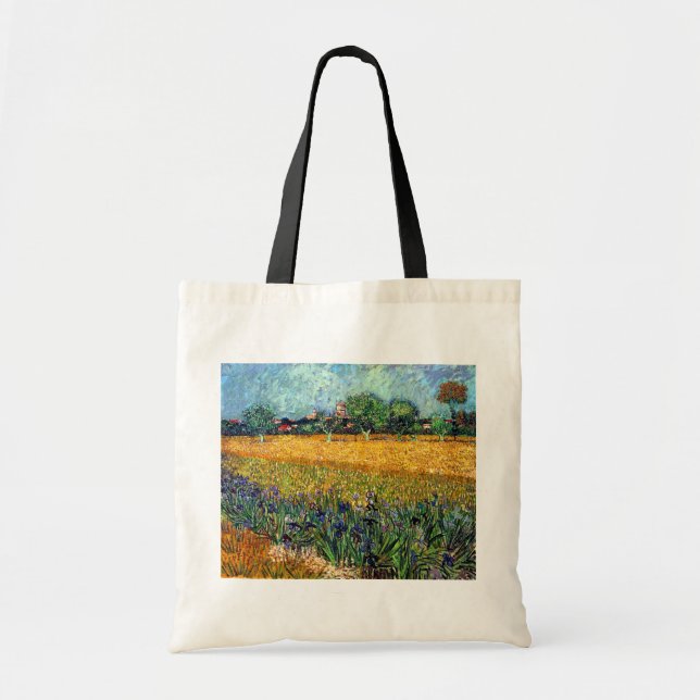 Tote Bag Vincent Van Gogh - Vue d'Arles avec des iris (Devant)