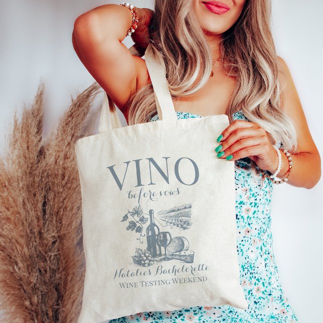 Tote Bag Vino Avant Vows Bach Custom Winery Bachelorette (Créateur téléchargé)