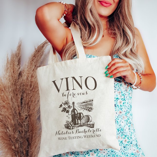 Tote Bag Vino Avant Vows Bach Custom Winery Bachelorette (Créateur téléchargé)