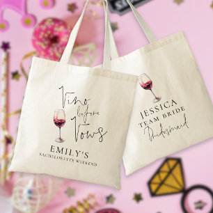 Tote Bag Vino Avant Vows Bridesmaid Bachelorte Party