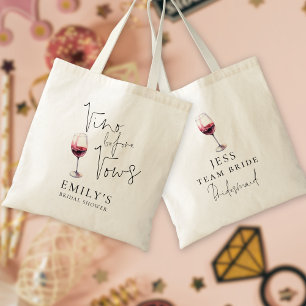 Tote Bag Vino Before Vows Demoiselle d'Honneur Nom Enterrem