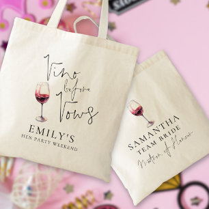 Tote Bag Vino Before Vows Matrone d'Honneur Enterrement de