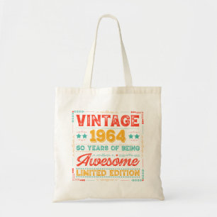 Tote Bag Vintage 1964 Fait en 1964 60e anniversaire 60 ans