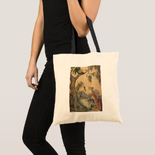 Tote Bag Vintage Aesop's Fables, Fox, Rooster et le Chien