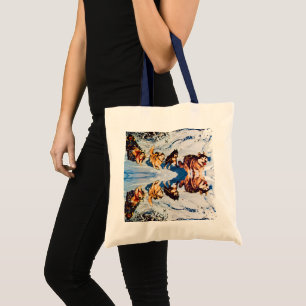 Tote Bag Vintage Alaska eskimo Malamute course de traîneau