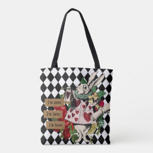 Tote Bag Vintage Alice au pays des merveilles Lapin blanc