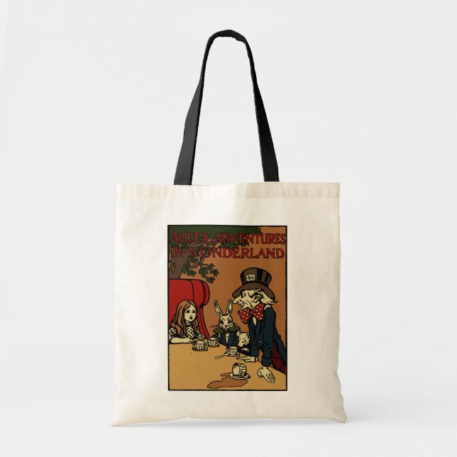 Tote Bag Vintage Alice Cover Mad Tea Party (Devant)