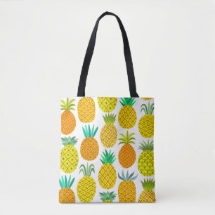 Tote Bag vintage ananas sans soudure motif isolé sur whi