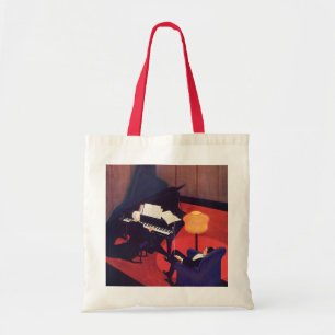 Tote Bag Vintage Art Déco Music Lounge Piano Player Pianist