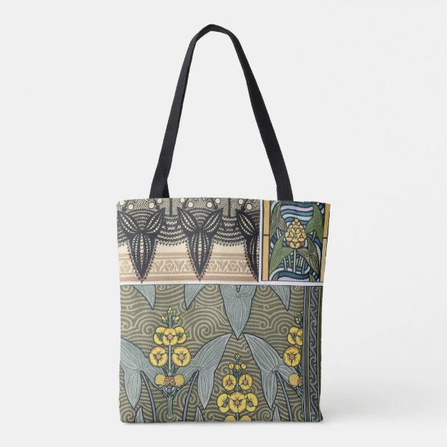 Tote Bag Vintage Art Nouveau Arrowhead Garden Fleurs (Dos)