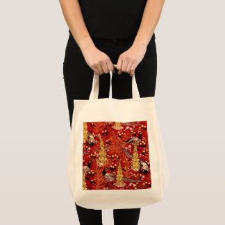 Tote Bag Vintage Art Nouveau faisans, ferns et Dandelion