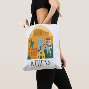 Tote Bag Vintage Athènes Grèce Voyage - Parthenon