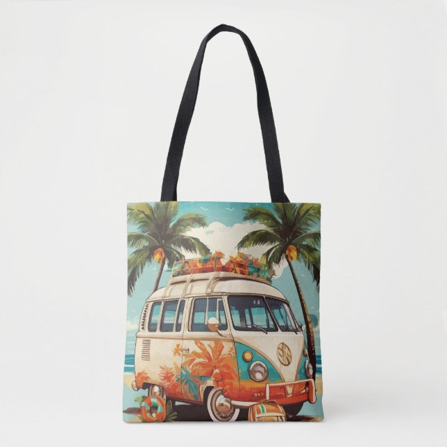 Tote Bag Vintage Beach Van (Devant)