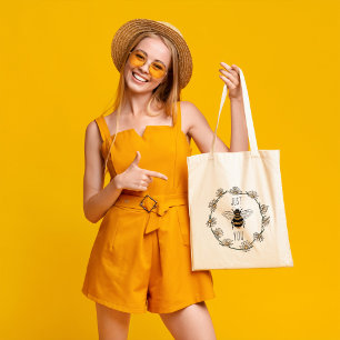 Tote Bag Vintage Bee Flower Daisy Citation Soyez vous