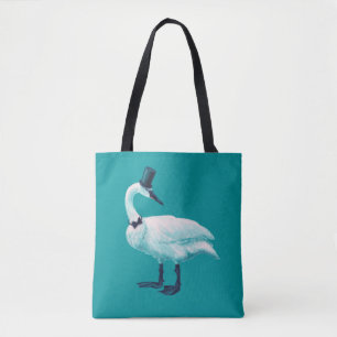 Tote Bag Vintage Bird Chic : Gentlemen in Bow Cravate Top H