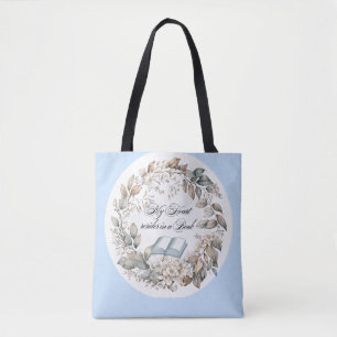 Tote Bag Vintage Blue Cottage Garden Amateurs de livres