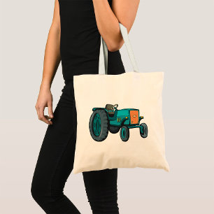 Tote Bag Vintage Blue Tracteur
