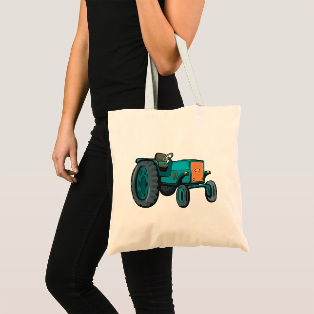 Tote Bag Vintage Blue Tracteur (Créateur téléchargé)