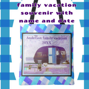 Tote Bag Vintage Camper Famille Vacances Aventure