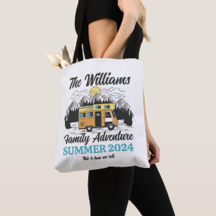 Tote Bag Vintage Camping en famille RV Van Road Trip