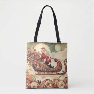 Tote Bag vintage/caprical/père Noël/Noël