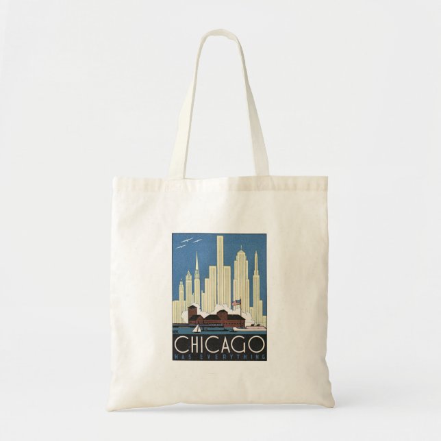 Tote Bag Vintage Chicago Illinois (Devant)