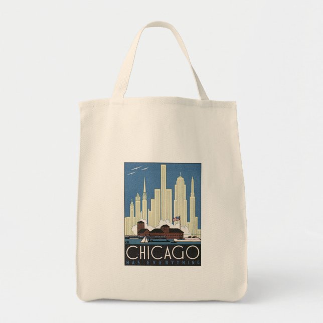 Tote Bag Vintage Chicago Illinois (Devant)