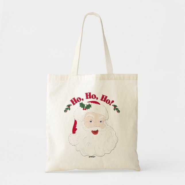 Tote Bag Vintage Christmas Santa Ho, Ho ! (Devant)