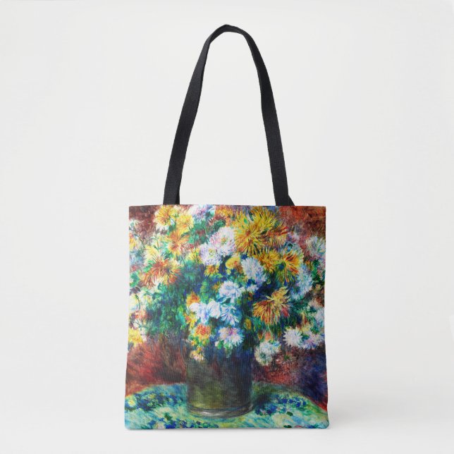 Tote Bag Vintage Chrysanthemums by Pierre-Auguste Renoir (Devant)