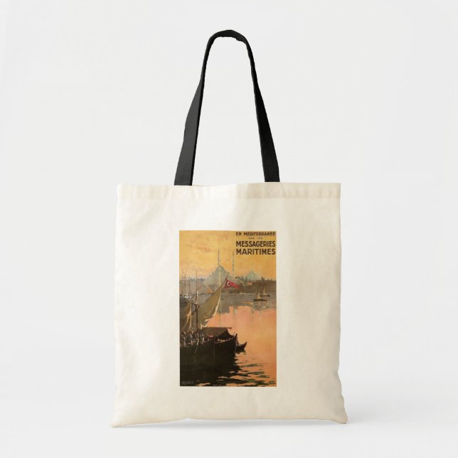 Tote Bag Vintage Constantinople Annonce de voyage (Devant)