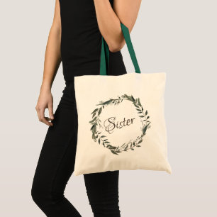 Tote Bag Vintage couronne verte cerise Soeur élégante