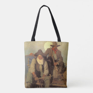 Tote Bag Vintage Cowboys, l'étape de la paye par NC Wyeth