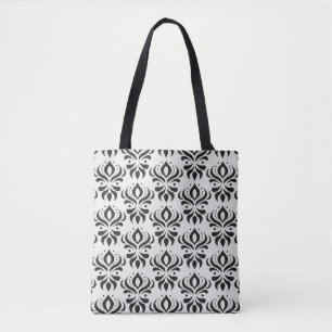 Tote Bag Vintage damassé floral sans couture motif. Tablett