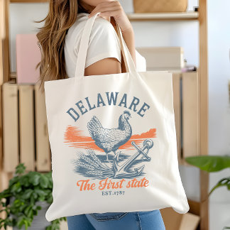 Tote Bag Vintage Delaware Souvenir Reusable Bag